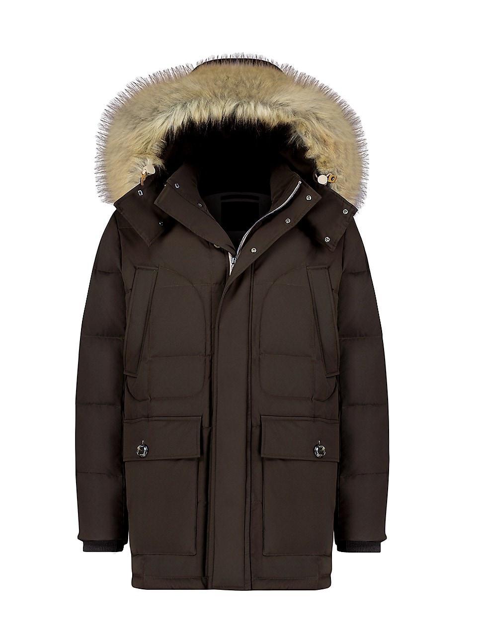 Andrew Marc Olmstead Hooded Down Puffer Jacket with Faux Fur Trim Product Image