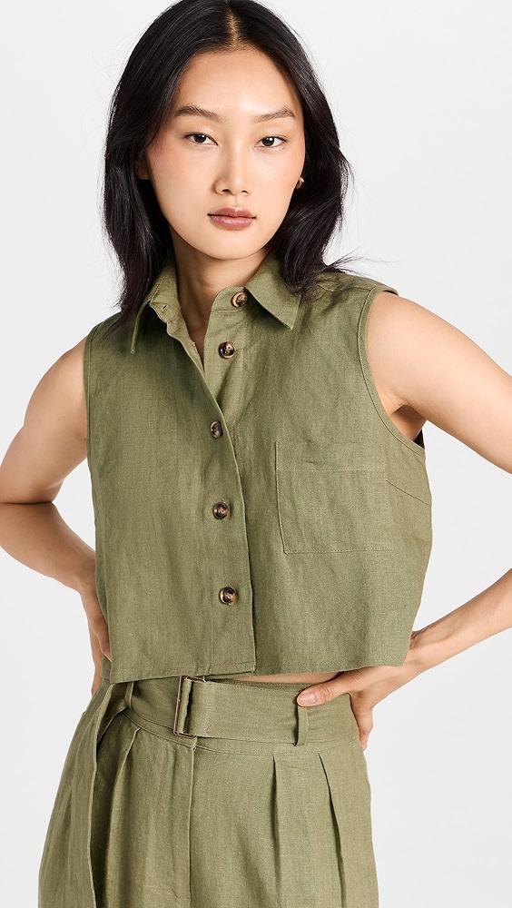 HEVRON Katja Linen Top | Shopbop Product Image