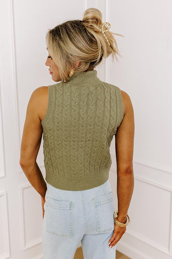 Cool Touch Knit Sweater Top in Sage Product Image