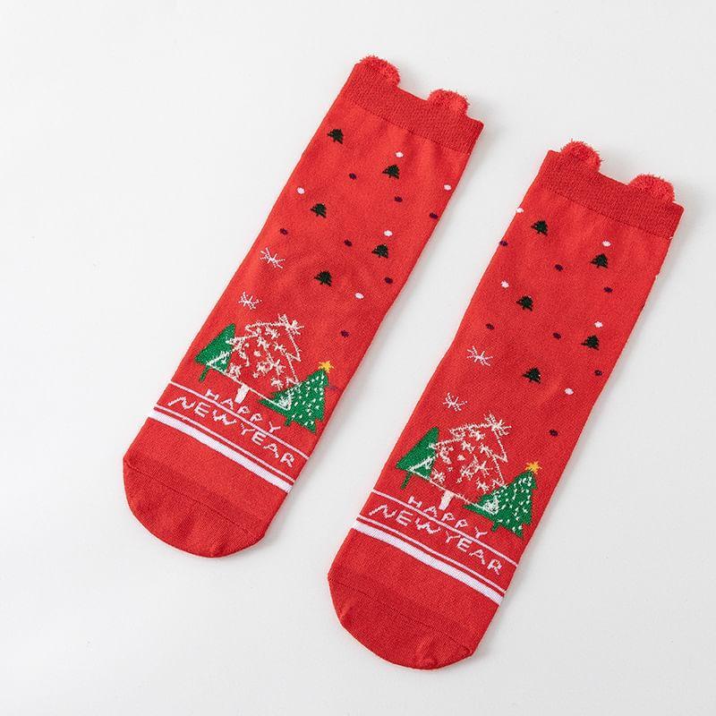 Christmas Cartoon Print Socks Product Image