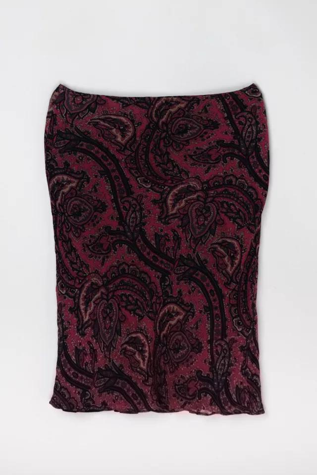 Vintage Y2k Paisley Printed Midi Skirt Product Image