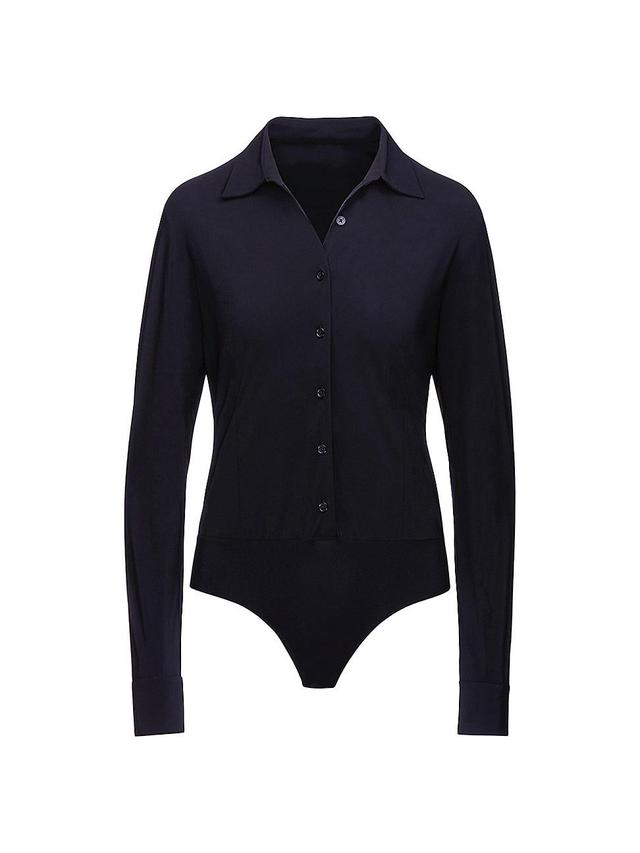 Womens Classic Oxford Shirt Bodysuit Product Image