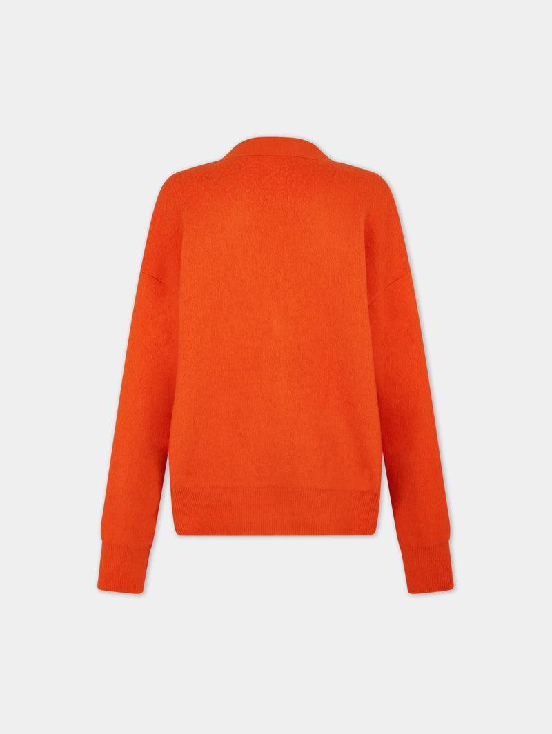 ORANGE OVERSIZED WOOL CARDIGAN Product Image