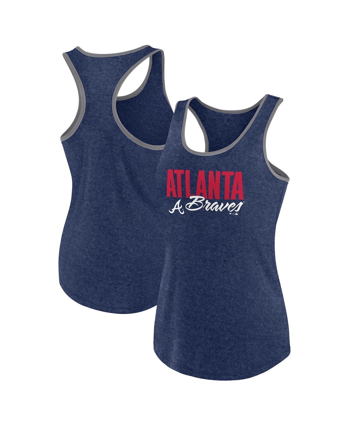 Fanatics Womens Heather Atlanta Braves Fuel Racerback Tank Top Product Image