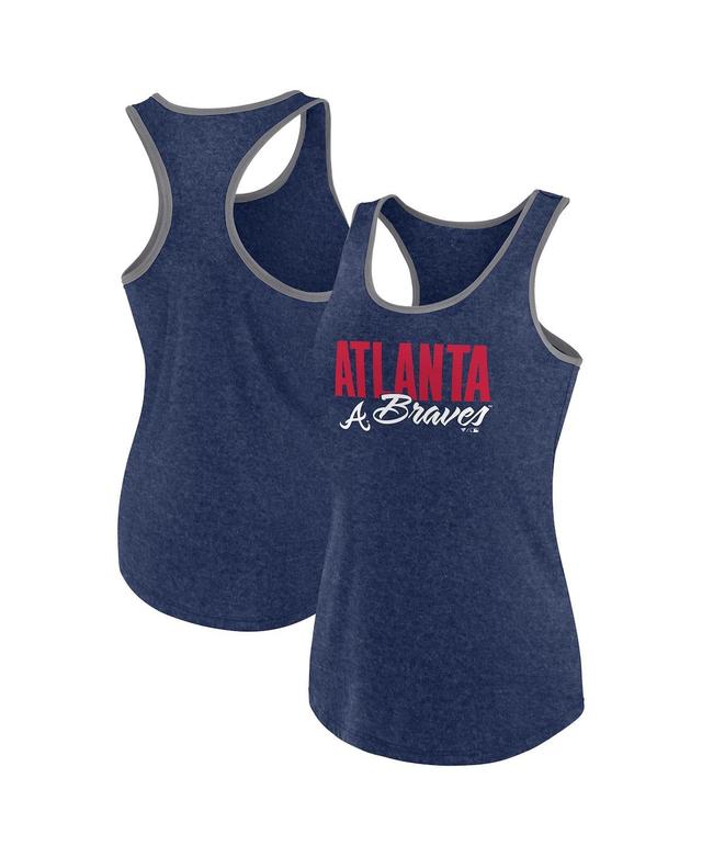 Fanatics Womens Heather Atlanta Braves Fuel Racerback Tank Top Product Image