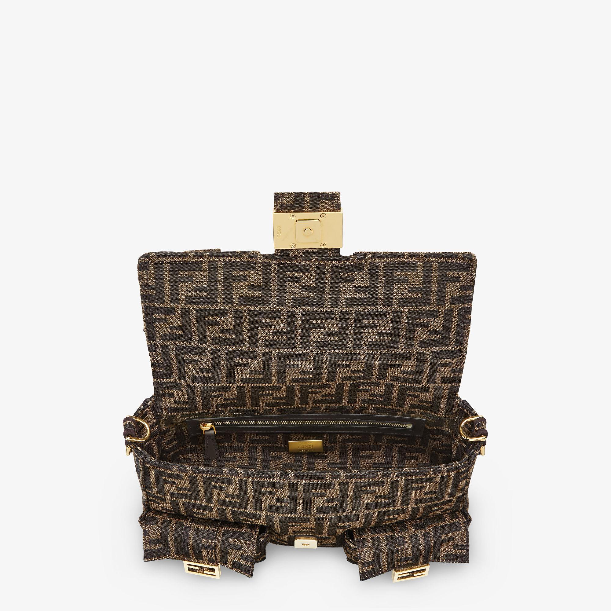 Multipocket BaguetteBrown FF jacquard fabric bag Product Image