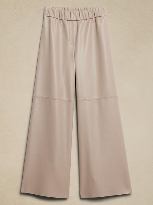 Vegan Leather Wide-Leg Pull-On Pant Product Image