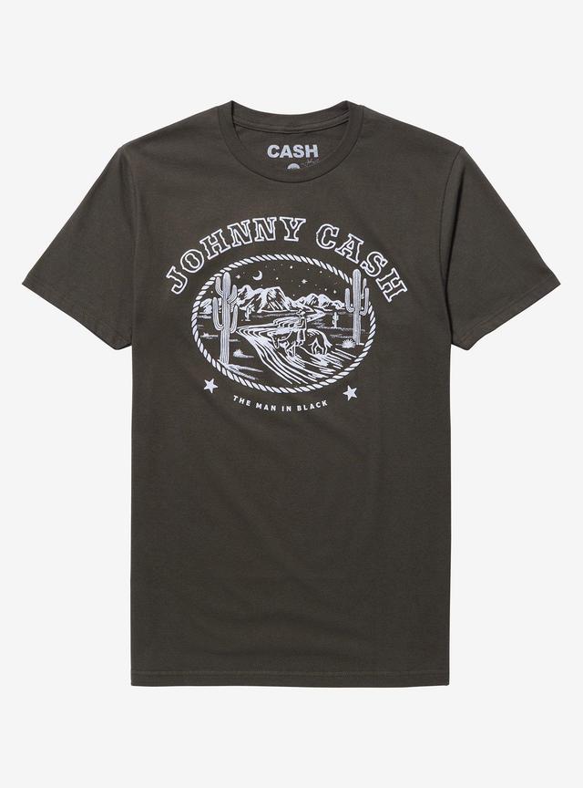 Johnny Cash The Man In Black Desert Boyfriend Fit Girls T-Shirt Product Image