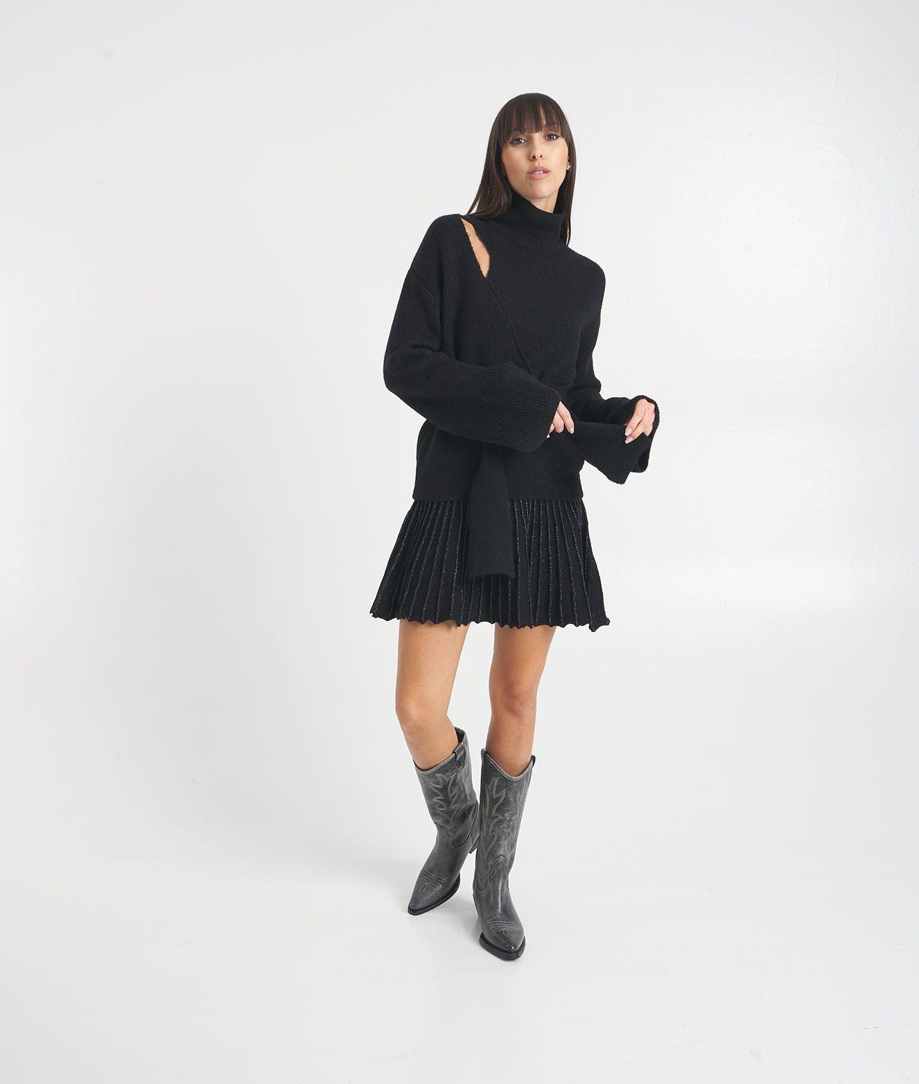 Flared mini skirt in knit 'Vanisè' Product Image