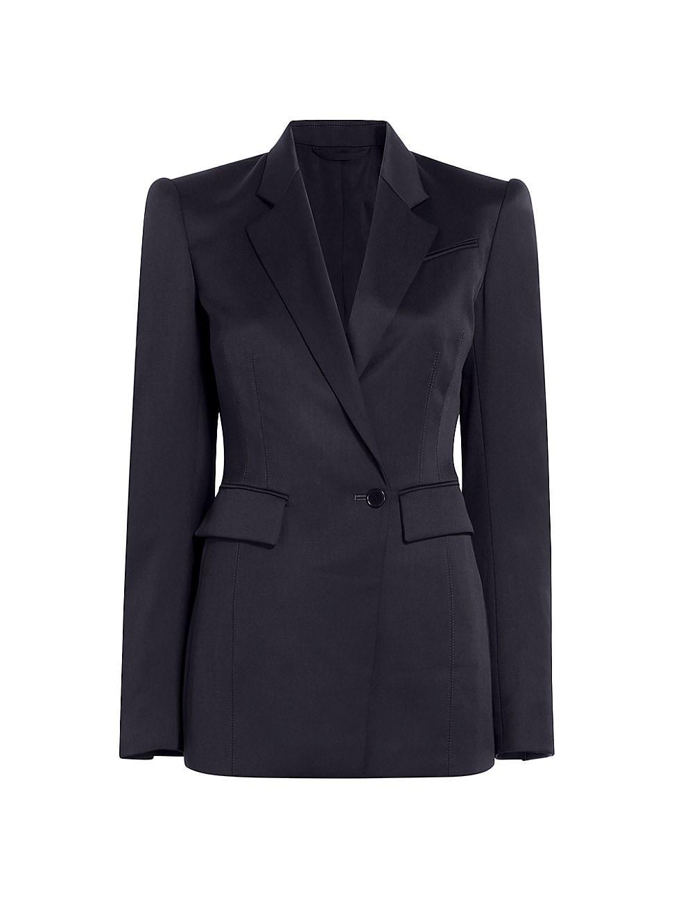 Womens Seamed-Waist Single-Breasted Jacket Product Image