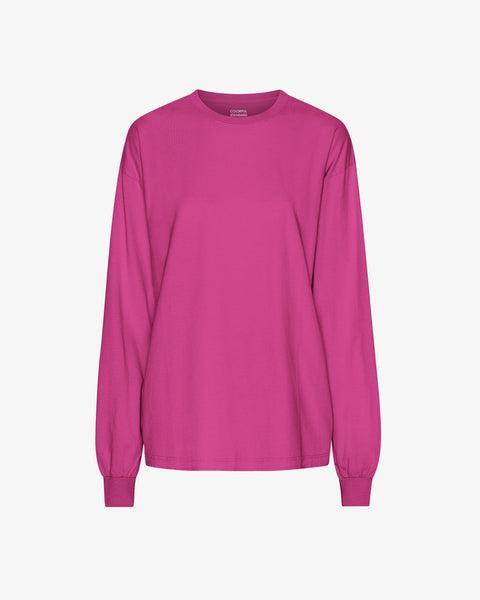 Oversized Organic LS T-shirt - Magenta Blaze Product Image