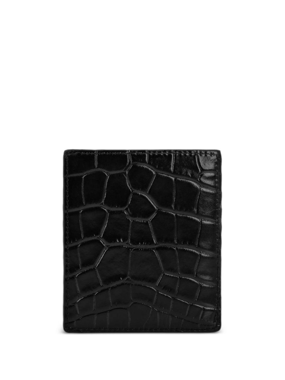 PHILIPP PLEIN Crocodille-effect Cardholder In Black Product Image