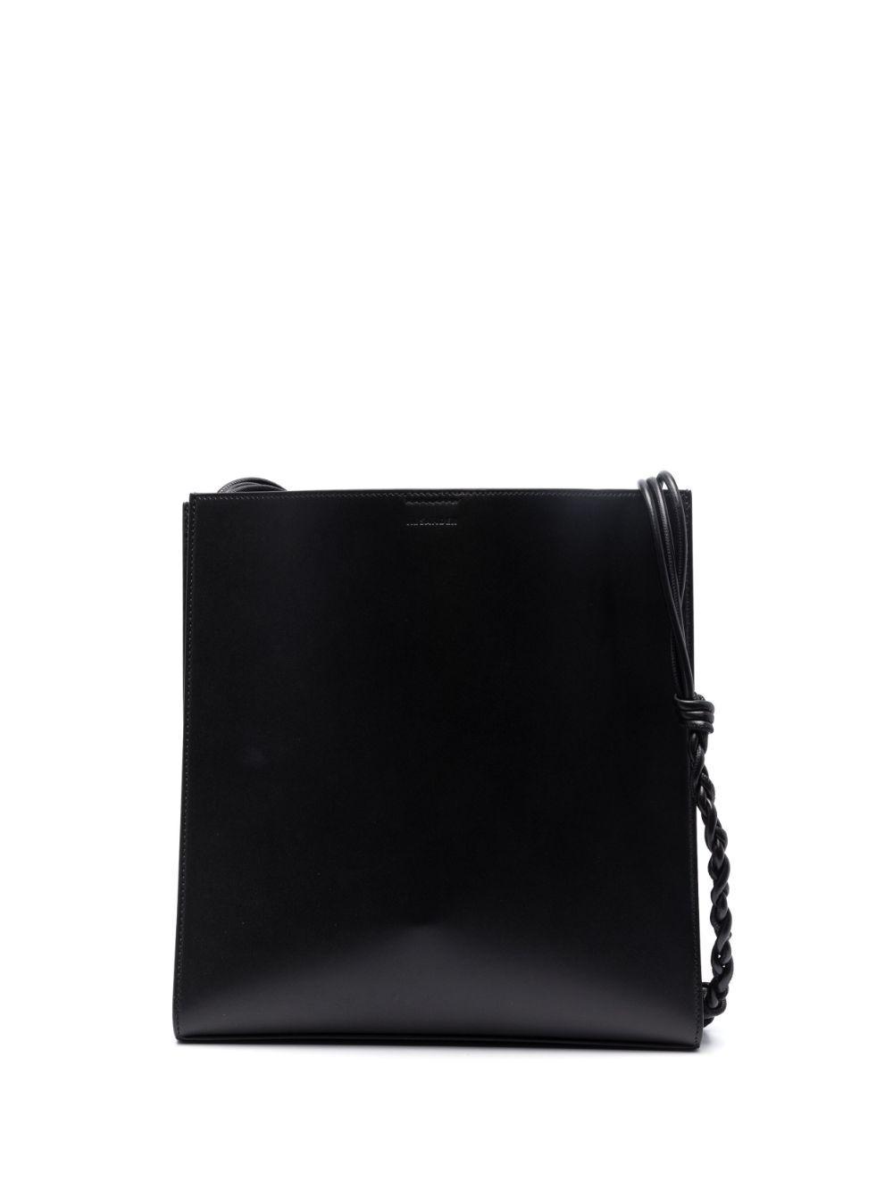 JIL SANDER Medium Tangle Leather Shoulder Bag In Black Product Image