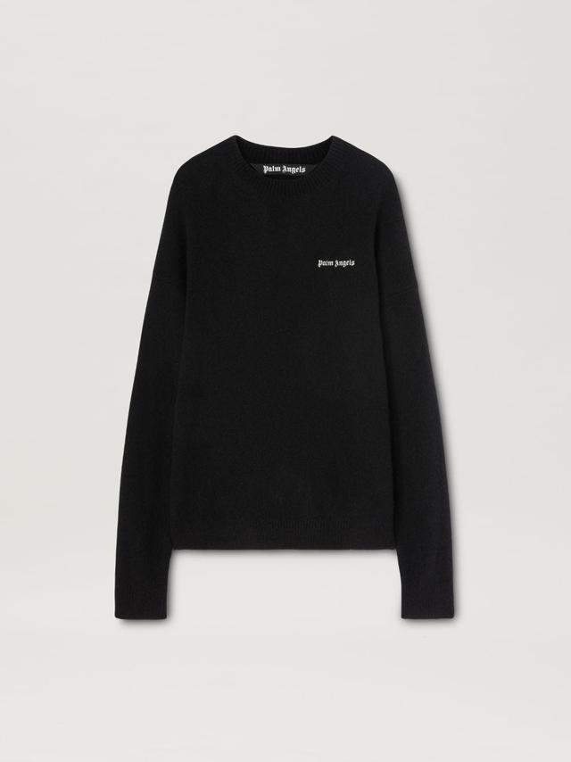 Basic Logo Sweater in black  - Palm Angels® Official  Product Image