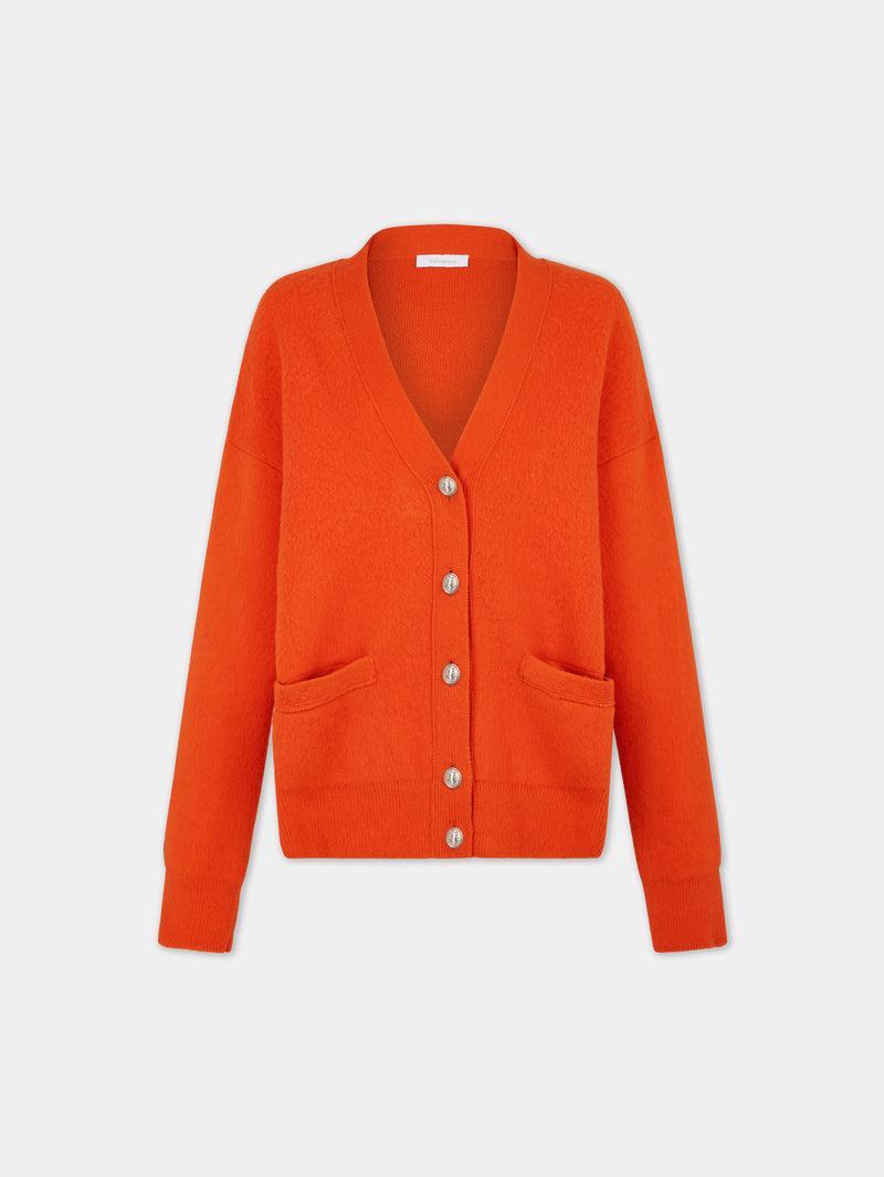 ORANGE OVERSIZED WOOL CARDIGAN Product Image