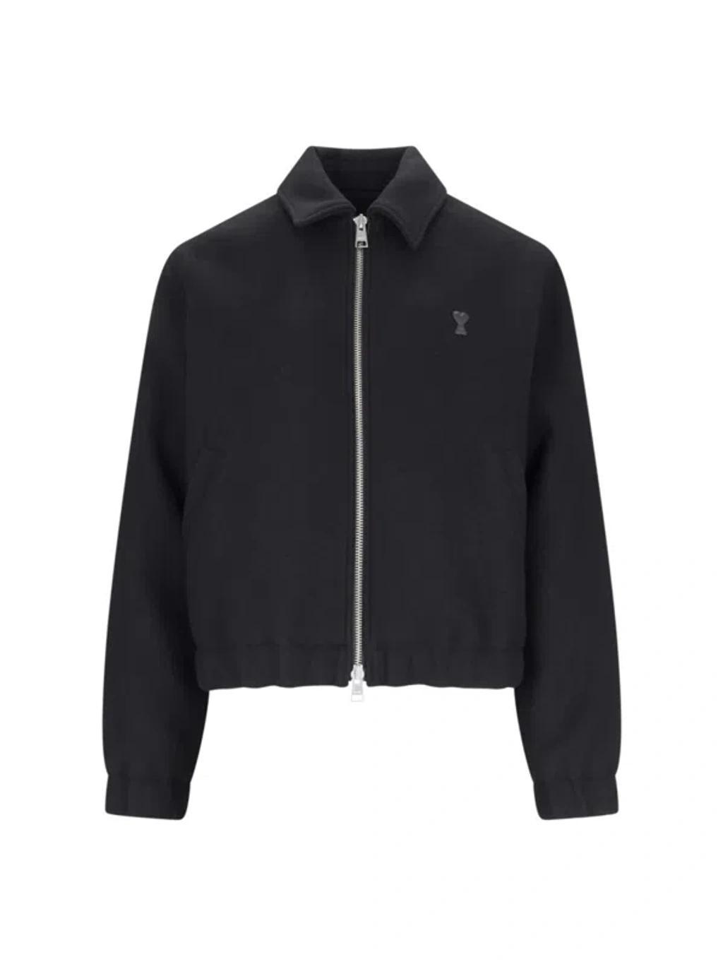 AMI ALEXANDRE MATTIUSSI Adc Zipped Wool Jacket In Black Product Image