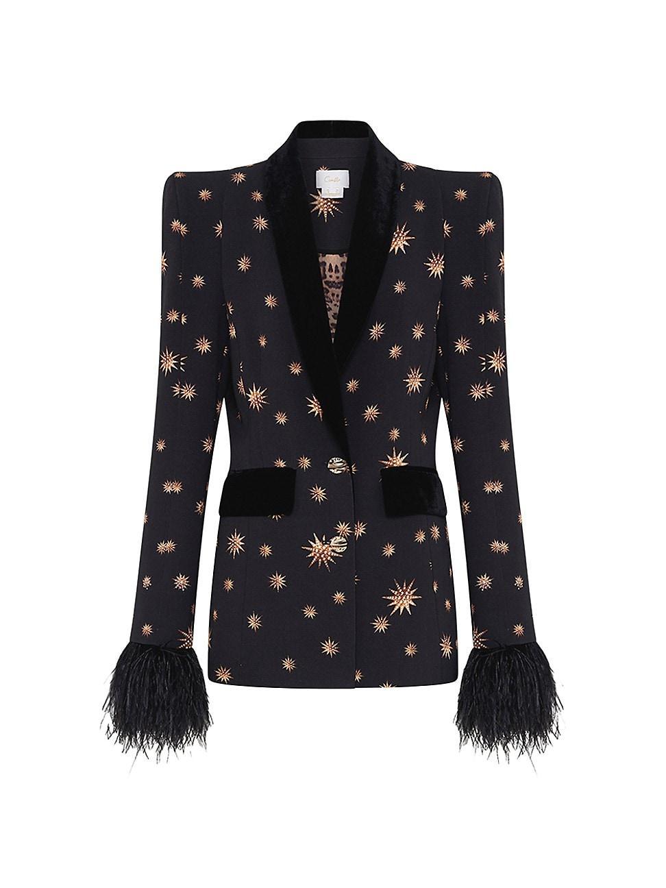 Womens Printed Single-Breasted Jacket Product Image