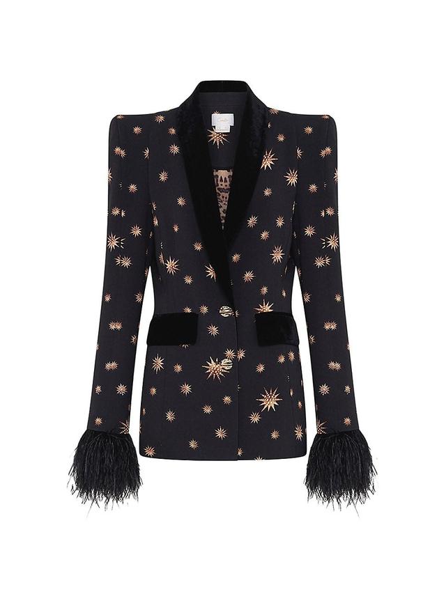 Womens Printed Single-Breasted Jacket Product Image