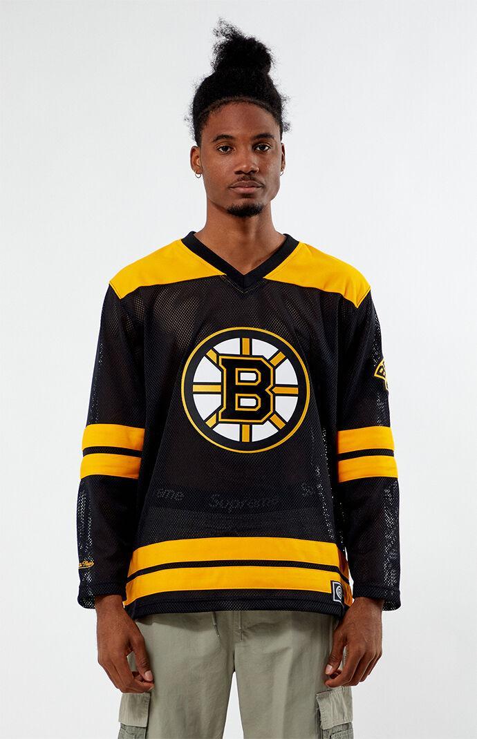 Mitchell & Ness Mens Boston Bruins Mesh V-Neck Jersey Product Image