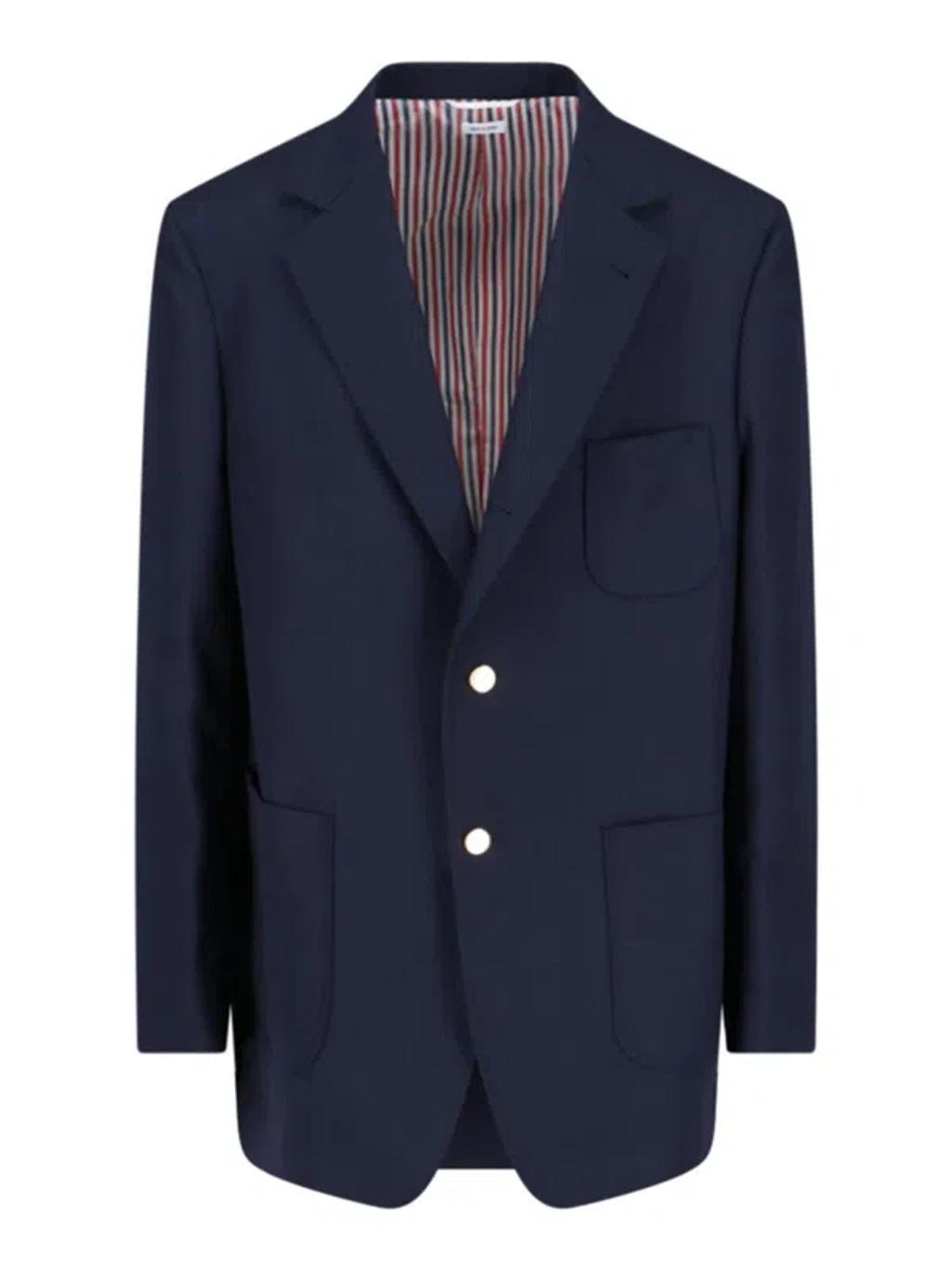 Navy Striped Blazer In 415 Navy Product Image