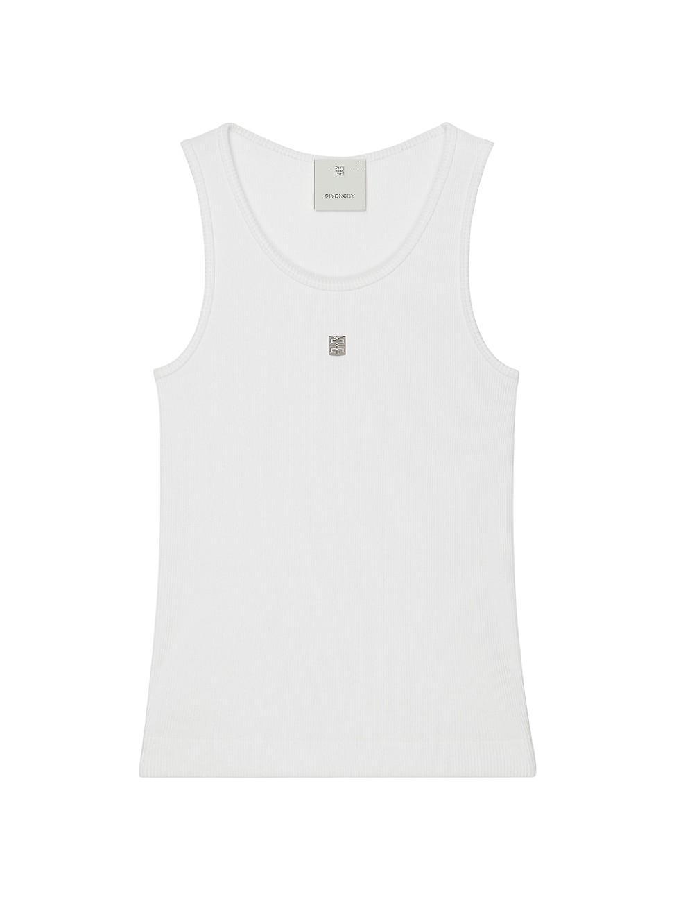 Givenchy 4G Logo Scoop Neck Stretch Cotton Rib Tank Product Image