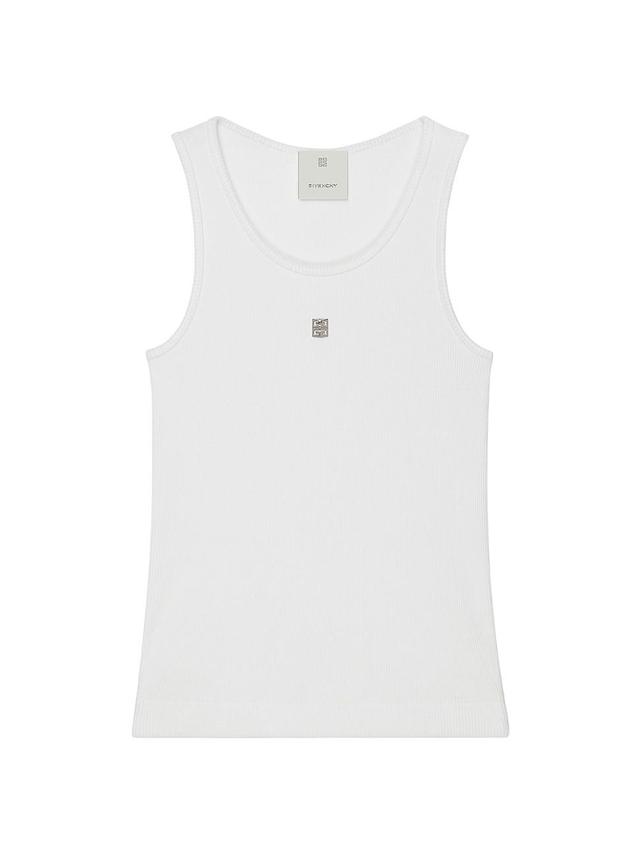 Givenchy 4G Logo Scoop Neck Stretch Cotton Rib Tank Product Image