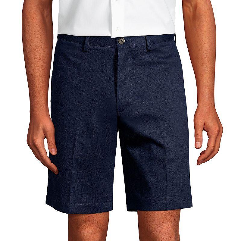 Mens Lands End Comfort-Waist Classic-Fit 9-inch No-Iron Chino Shorts Blue Product Image