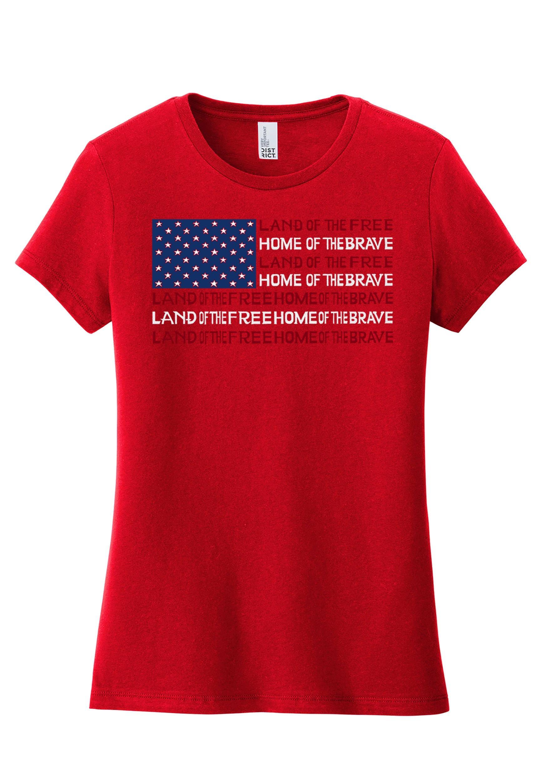 LA Pop Art Women's Word Art Fireworks American Flag Graphic Tee Product Image