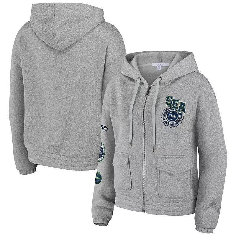 Womens WEAR by Erin Andrews Heather Gray Seattle Seahawks Full-Zip Hoodie Product Image