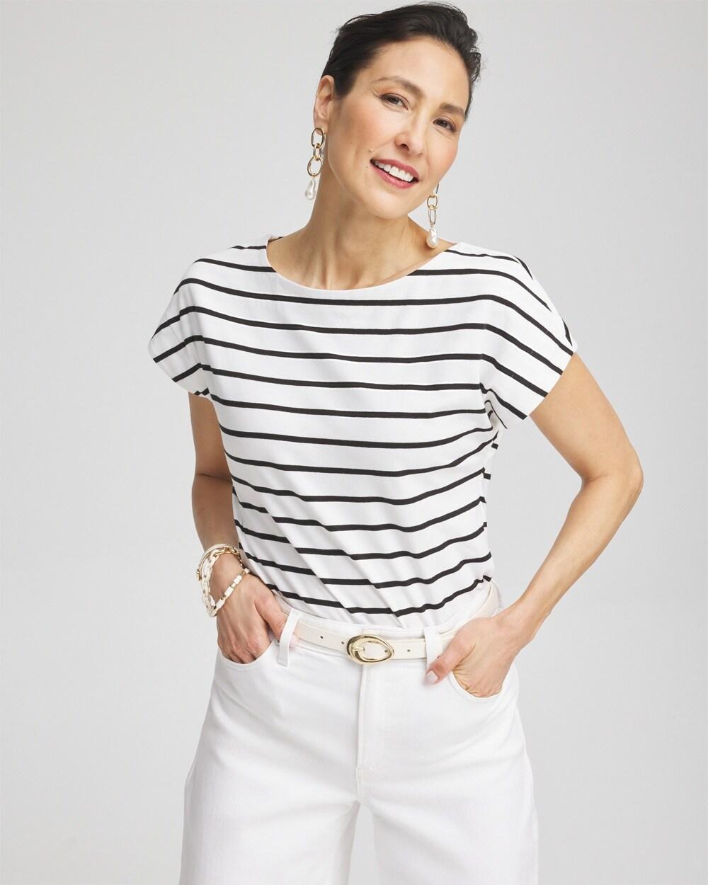 Stripe Modern Cap Sleeve Tee product image