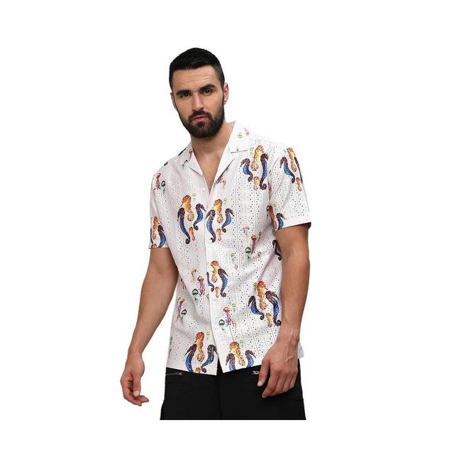 Campus Sutra Mens Multicolour Mesh Seahorse Shirt Product Image