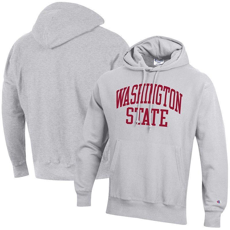 Mens Champion Heathered Gray Washington State Cougars Team Arch Reverse Weave Pullover Hoodie Product Image