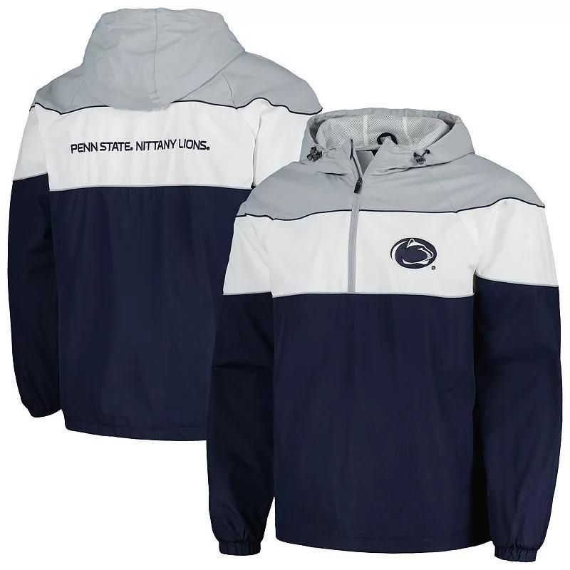 Mens G-III Sports by Carl Banks Penn State Nittany Lions Center Line Half-Zip Raglan Hoodie Jacket Blue Product Image