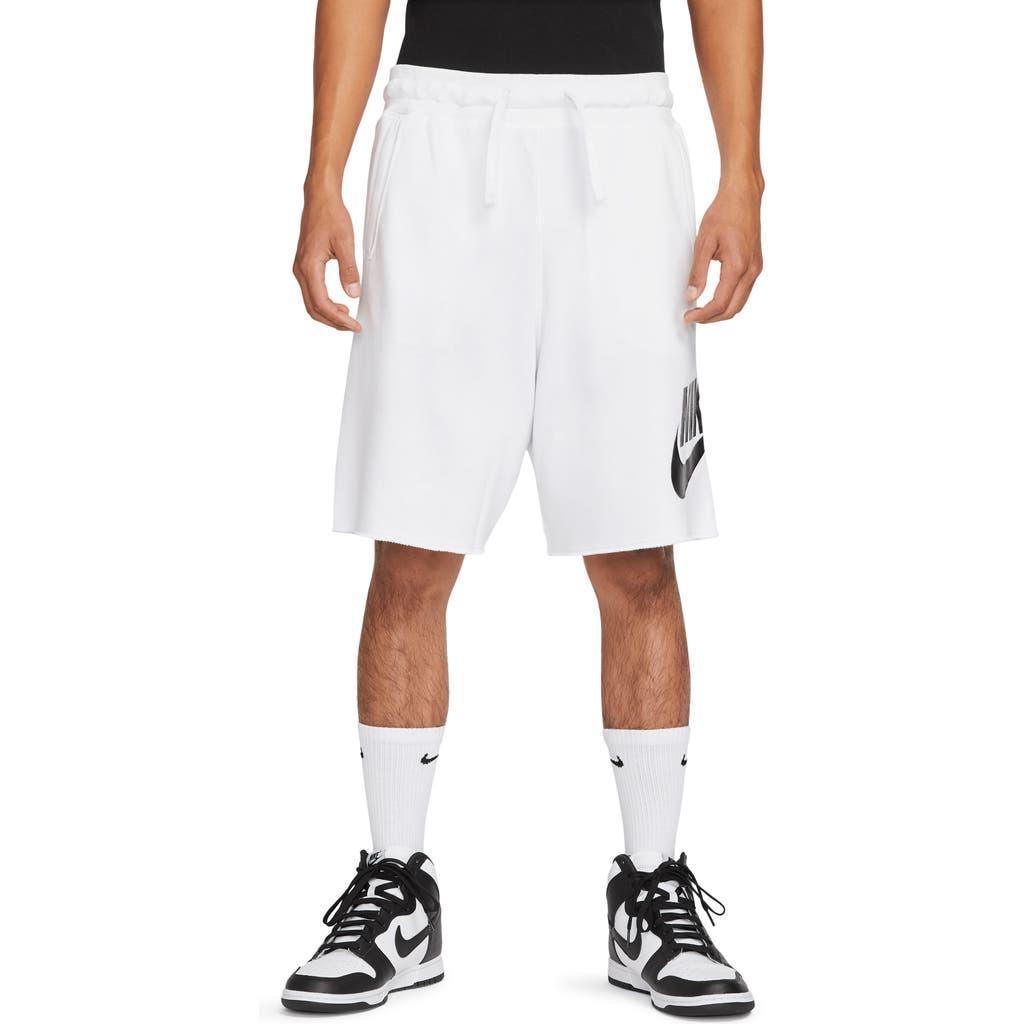 NIKE Men's Club Alumni French Terry Shorts In White/white/black Product Image