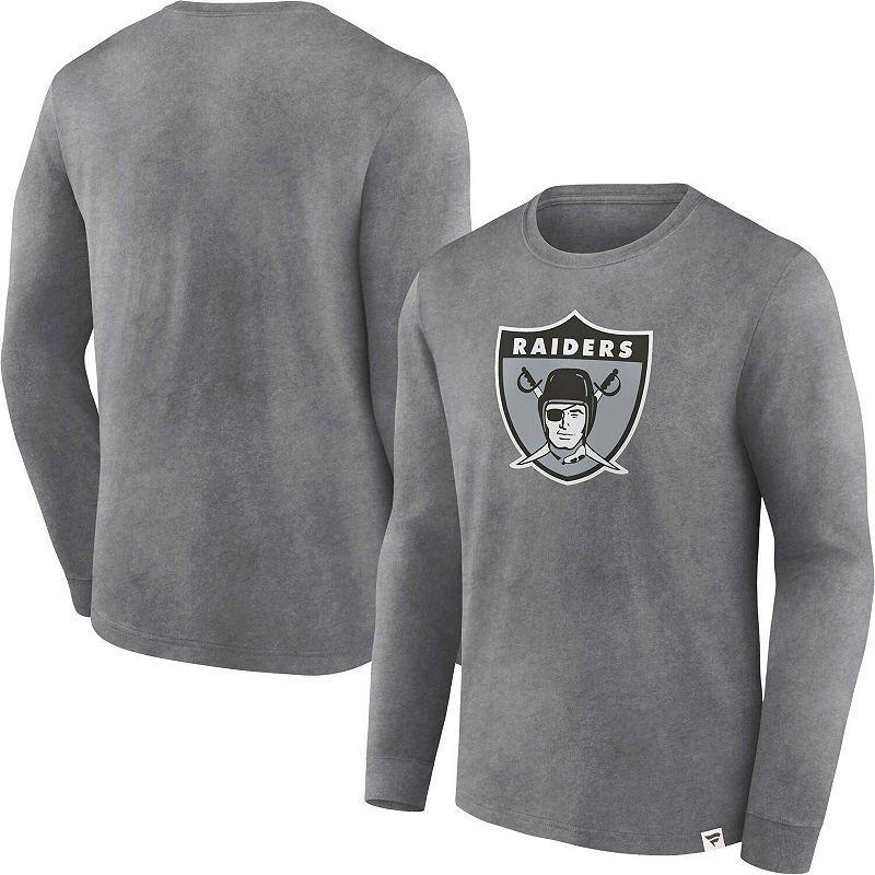 Mens Fanatics Branded Heather Charcoal Las Vegas Raiders Washed Primary Long Sleeve T-Shirt Product Image