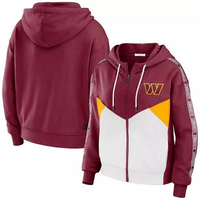 Womens WEAR by Erin Andrews Pewter/White Tampa Bay Buccaneers Color-Block Full-Zip Hoodie Product Image