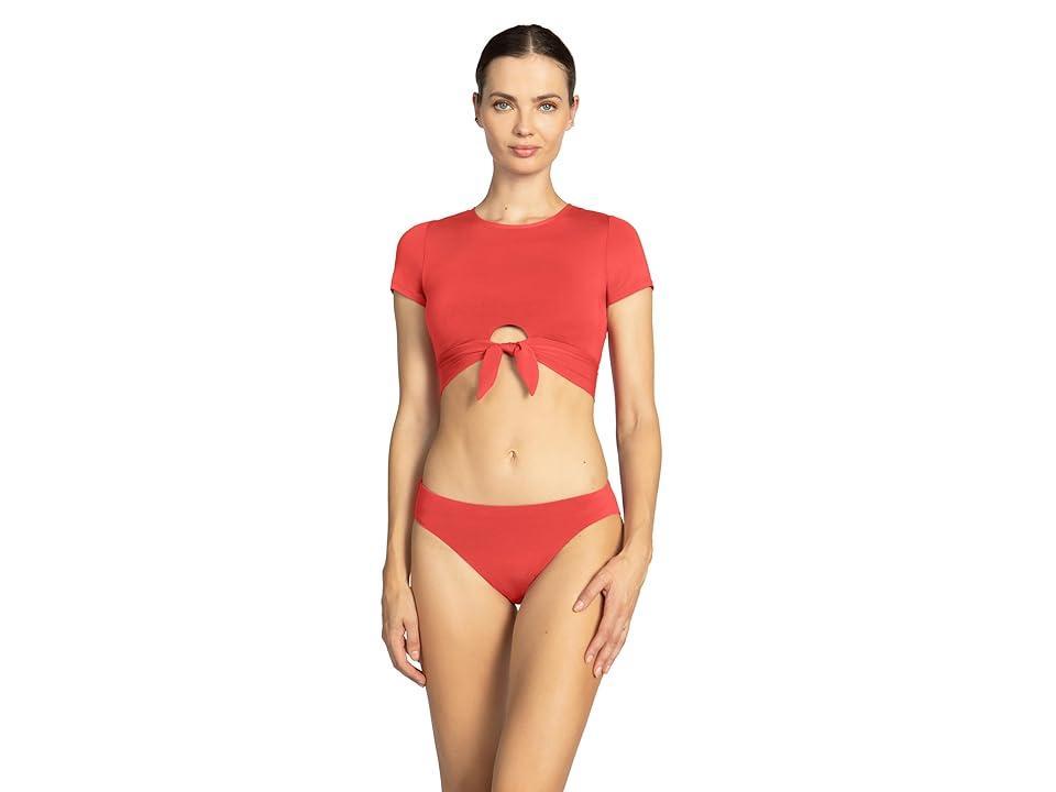 Womens Ava Mid-Rise Bikini Bottom Product Image