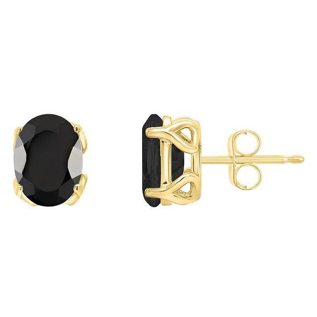 Alyson Layne 14k Gold Oval Black Onyx Stud Earrings, Womens Product Image