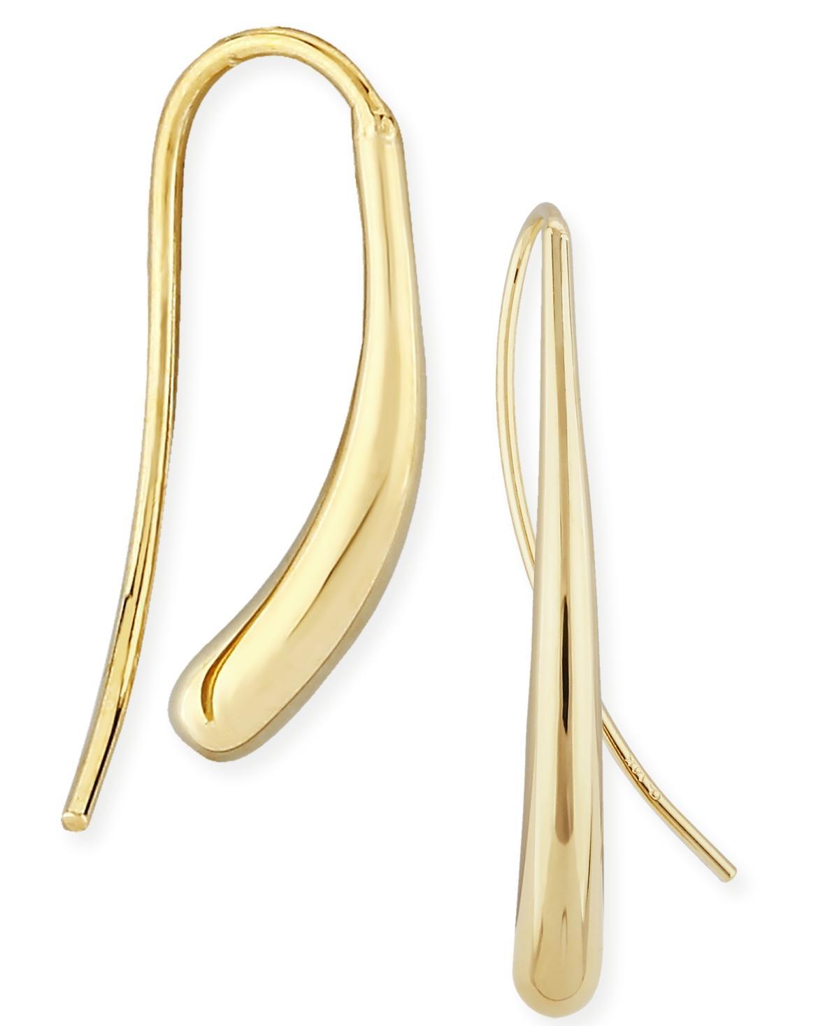 Fluid Teardrop Earrings Set in 14k White or Yellow Gold Product Image