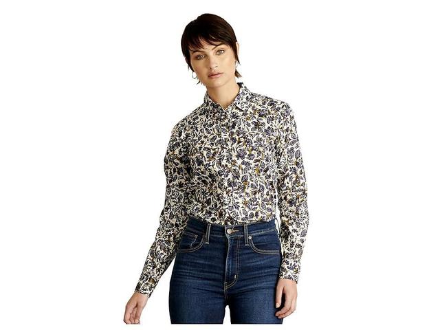 Hatley Denise Blouse (White/Baltic Flowers) Women's Clothing Product Image