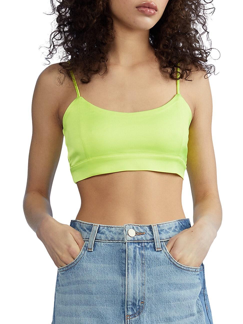 Womens Stretch Satin Crop Top Product Image