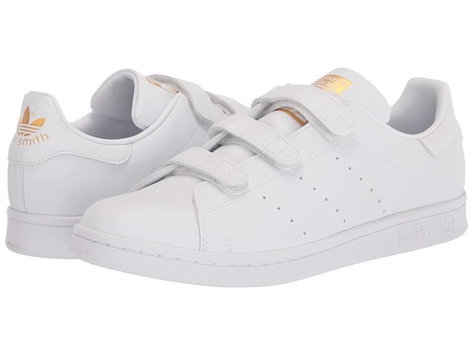 adidas Originals Stan Smith Velcro Primegreen White/Gold Metallic) Men's Shoes Product Image