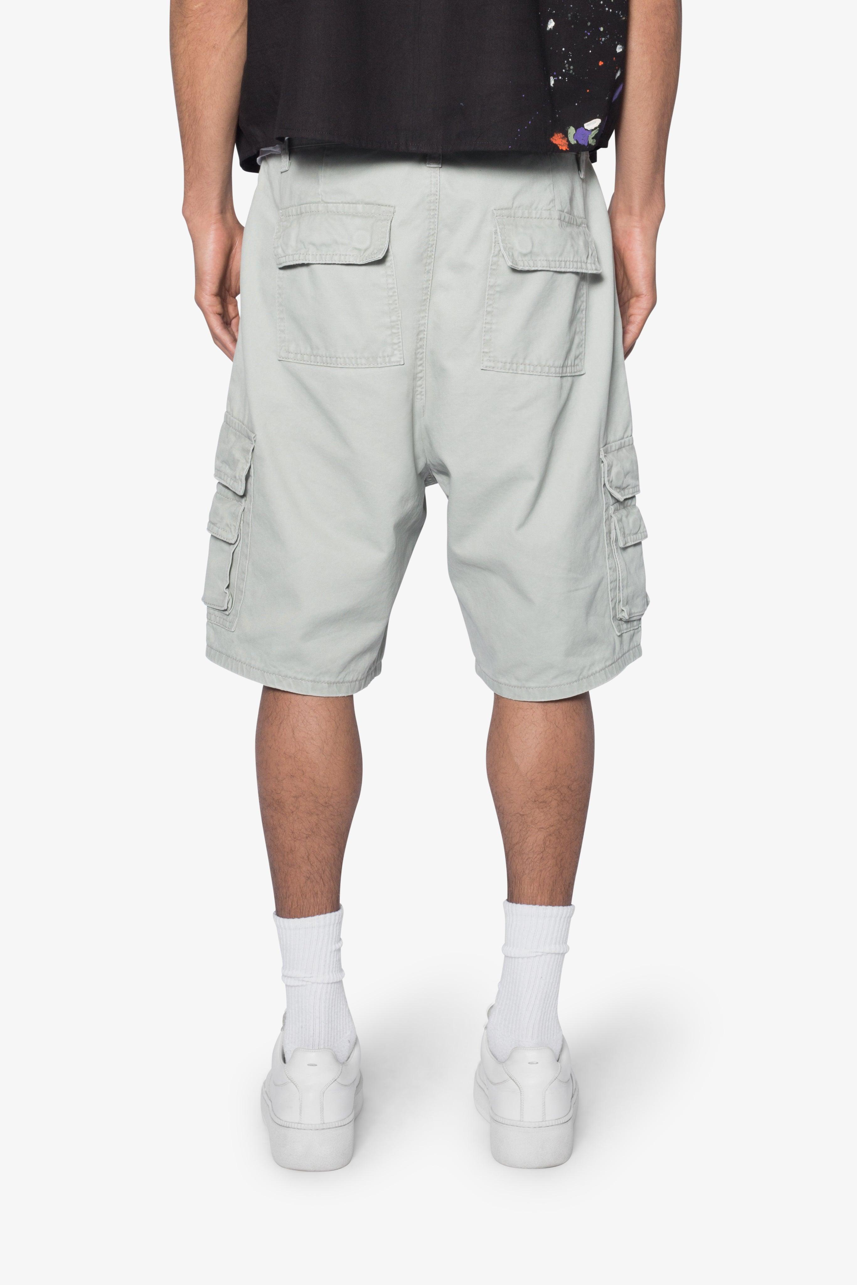 Multi Pocket Cargo Shorts - Grey Product Image