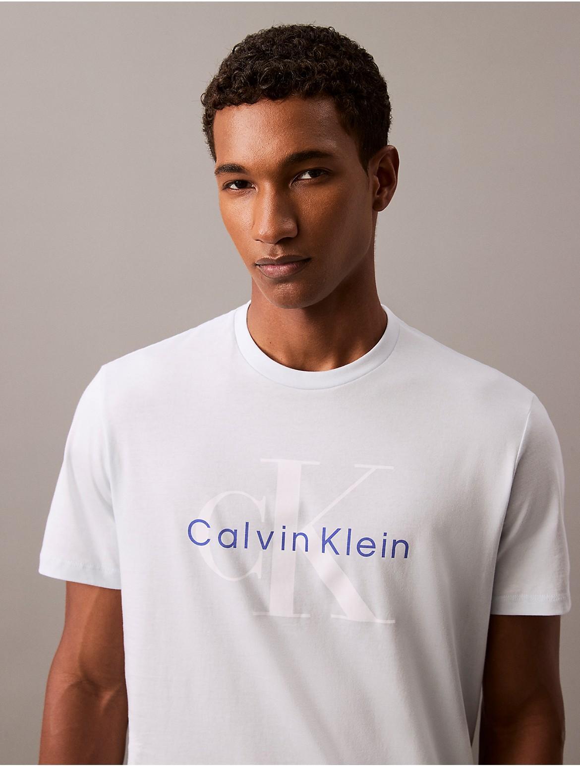 Calvin Klein Mens Monogram Logo Crewneck T-Shirt - Black - XS Product Image