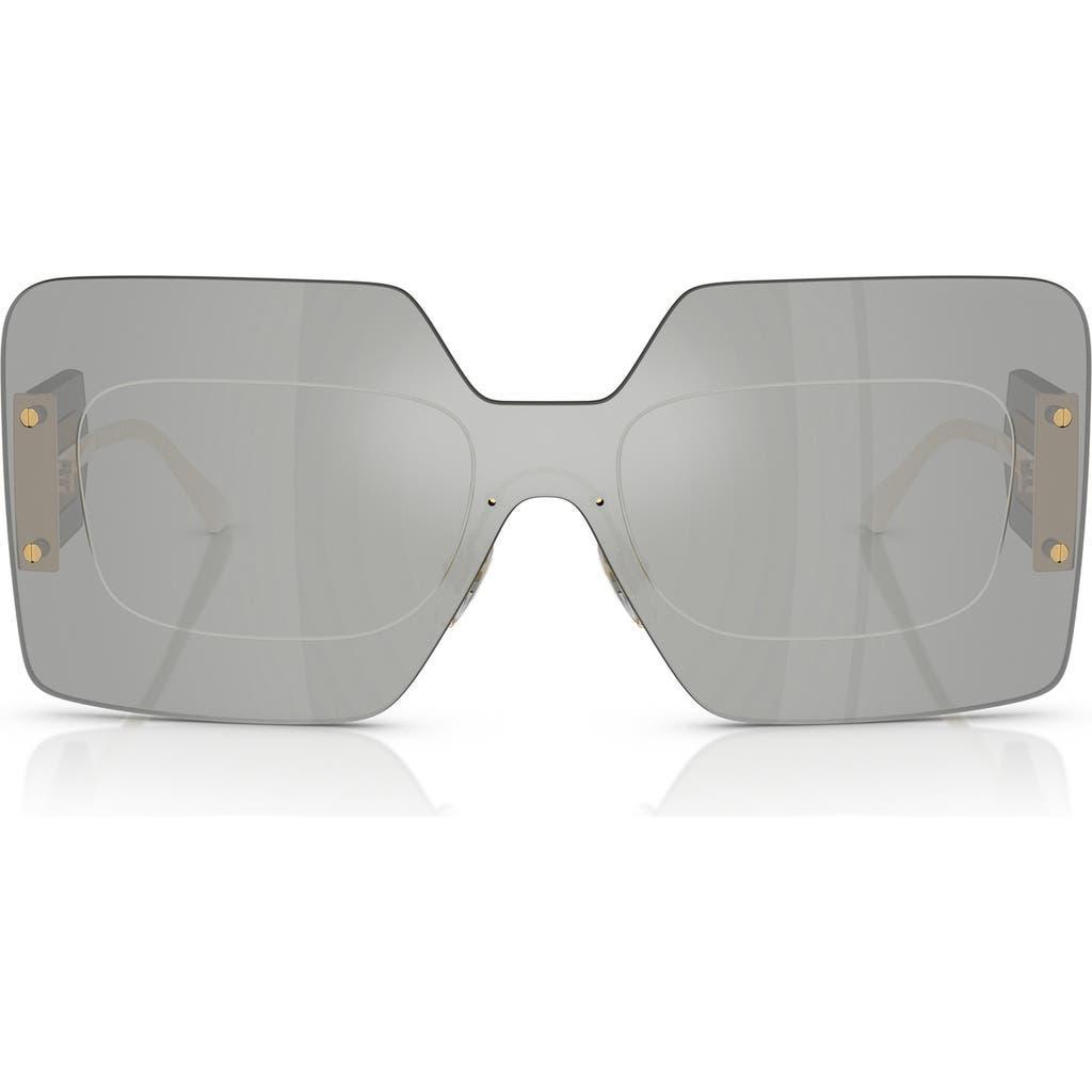 VERSACE 42mm Square Sunglasses In Silver Mirror Product Image