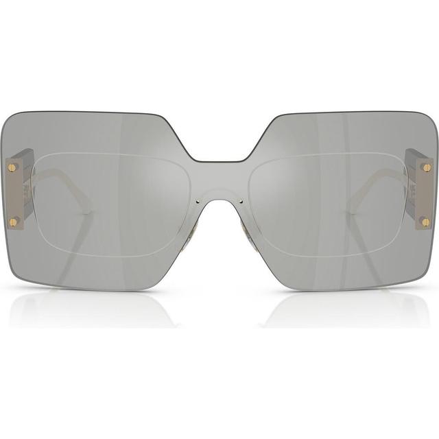 VERSACE 42mm Square Sunglasses In Silver Mirror Product Image