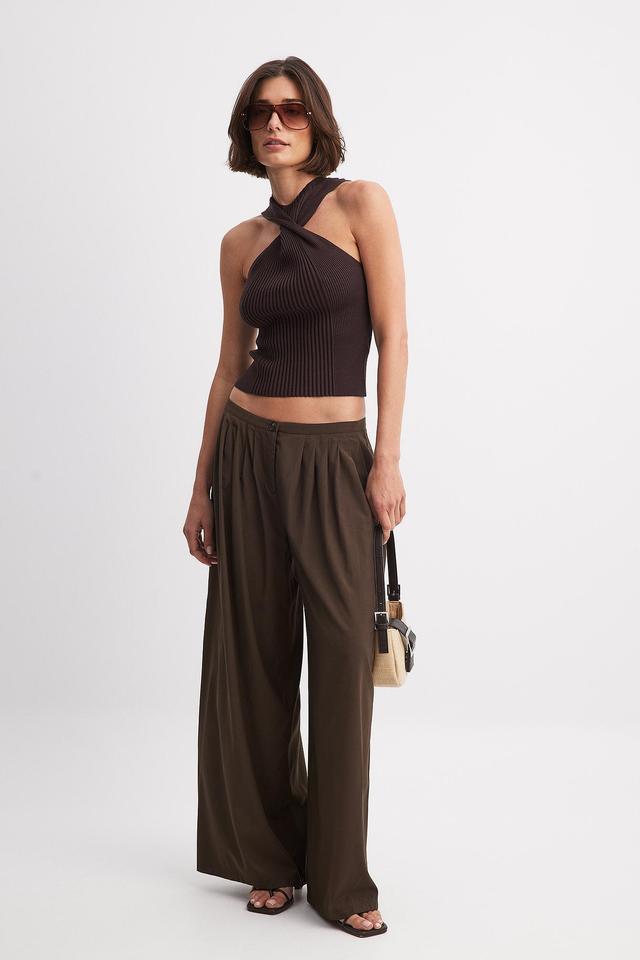 Flowy Wide Leg Low Waist Pants Product Image