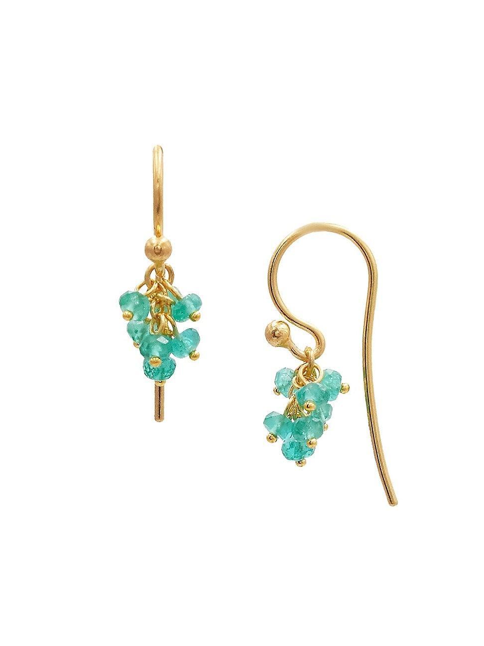 Womens Boucl 18K & 24K Yellow Gold & Emerald Charm Earrings Product Image