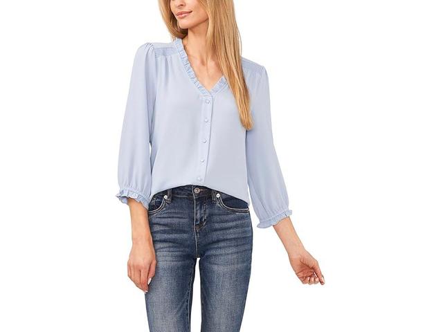 CeCe Ruffle V-Neck Blouse Product Image