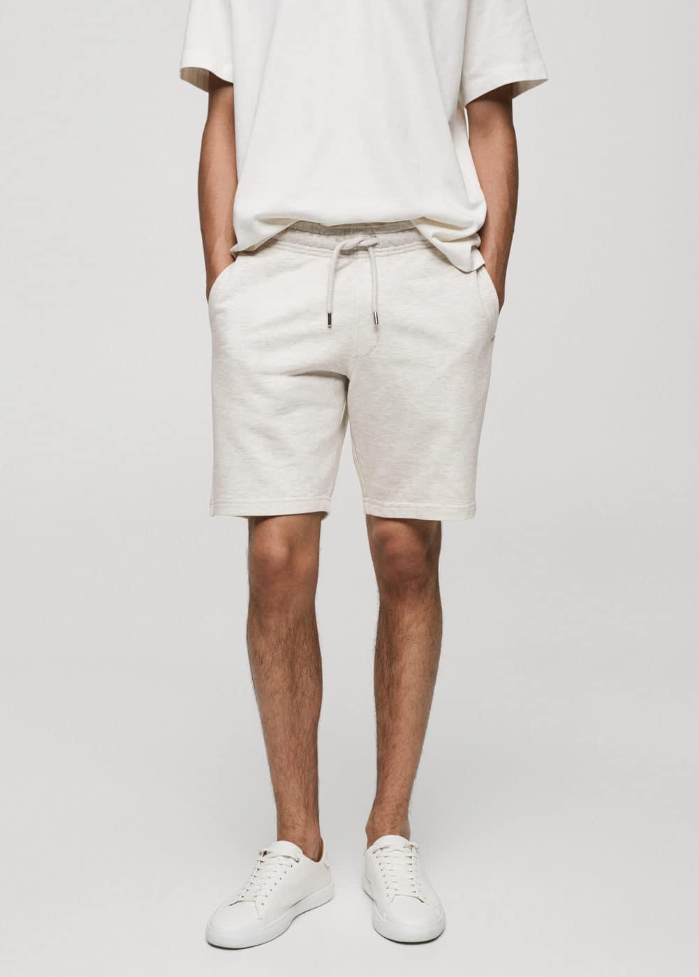 MANGO MAN - Jogger cotton Bermuda shorts light heather greyMen Product Image